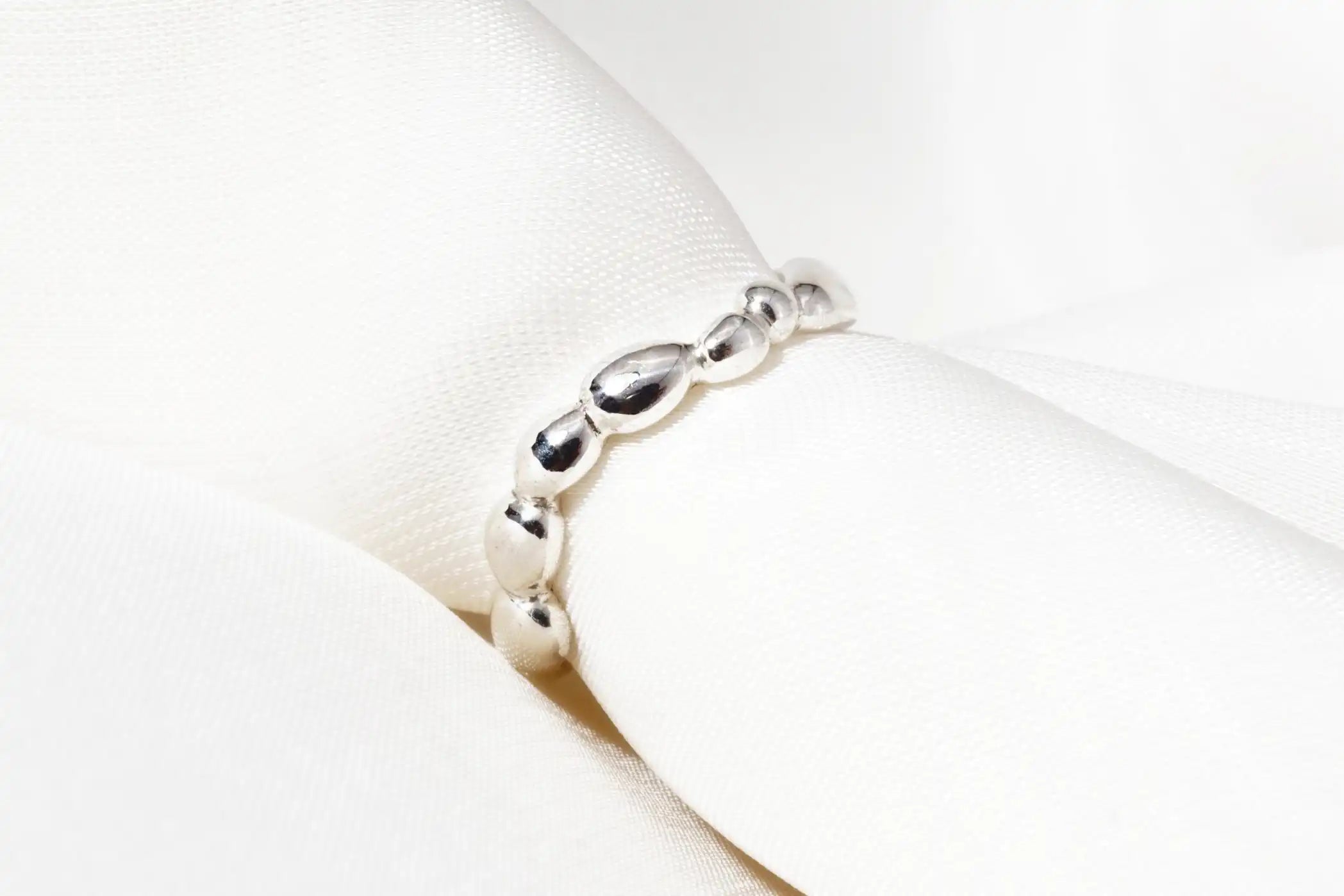 Chia Jewelry silver rings design collection.One of a kind simple and artistic bean pebbles statement ring for everyday.