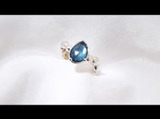 Silver Topaz Bean Pebble Ring
