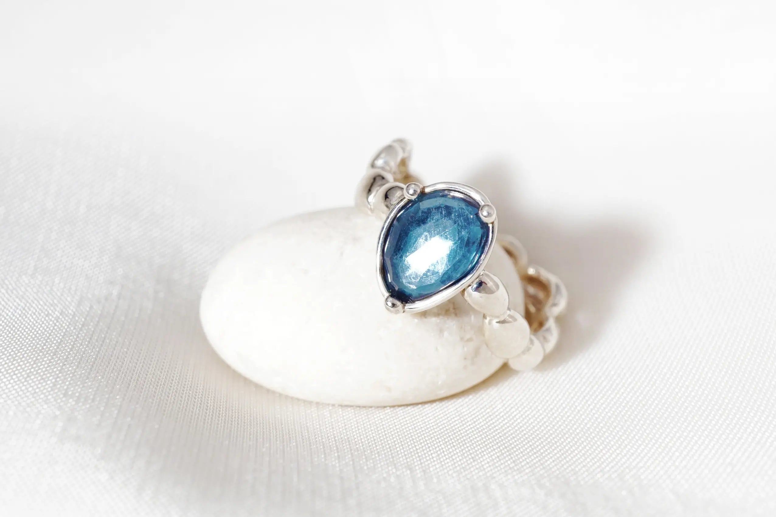 chia jewelry topaz silver bean pebbles ring