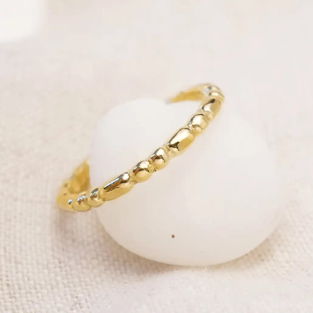 gold and silver Pebbles Thin Ring