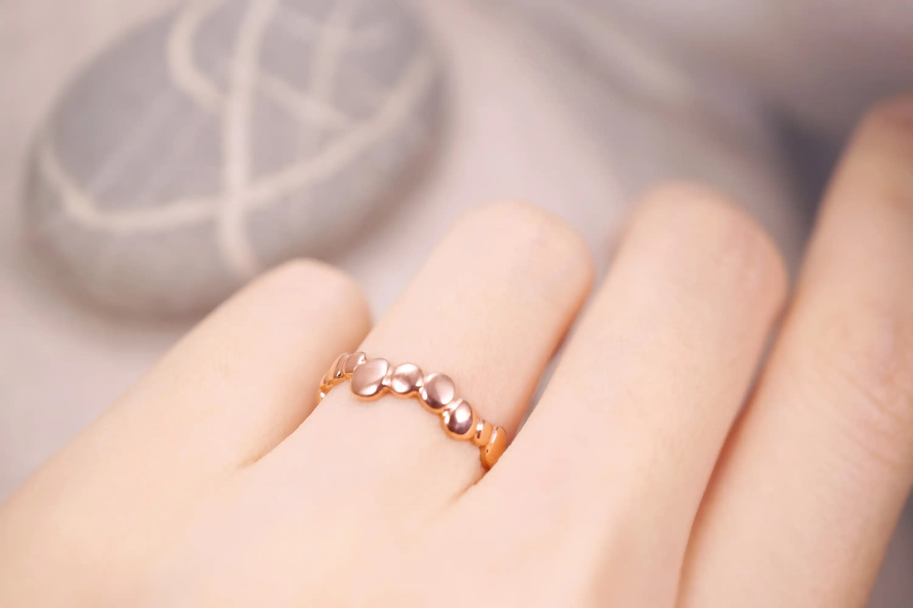 14kt Rose Gold Flat Pebble Ring