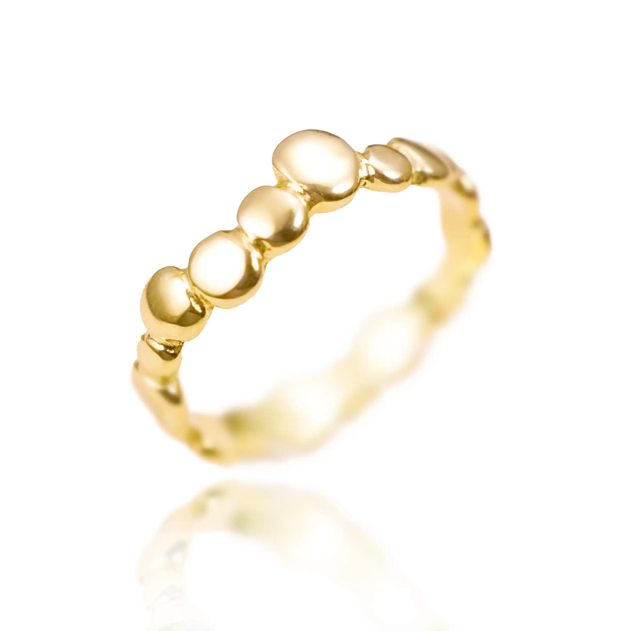 14kt Yellow Gold Flat Pebble Ring