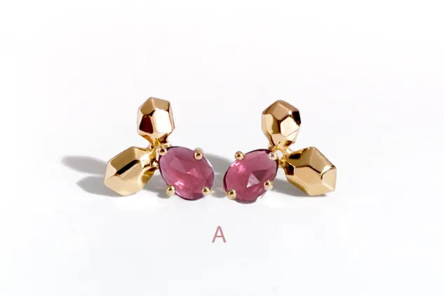 Small Stud Earrings Gold Plated Crown Gemstone Earrings With Round Pearl  Stone | eBay