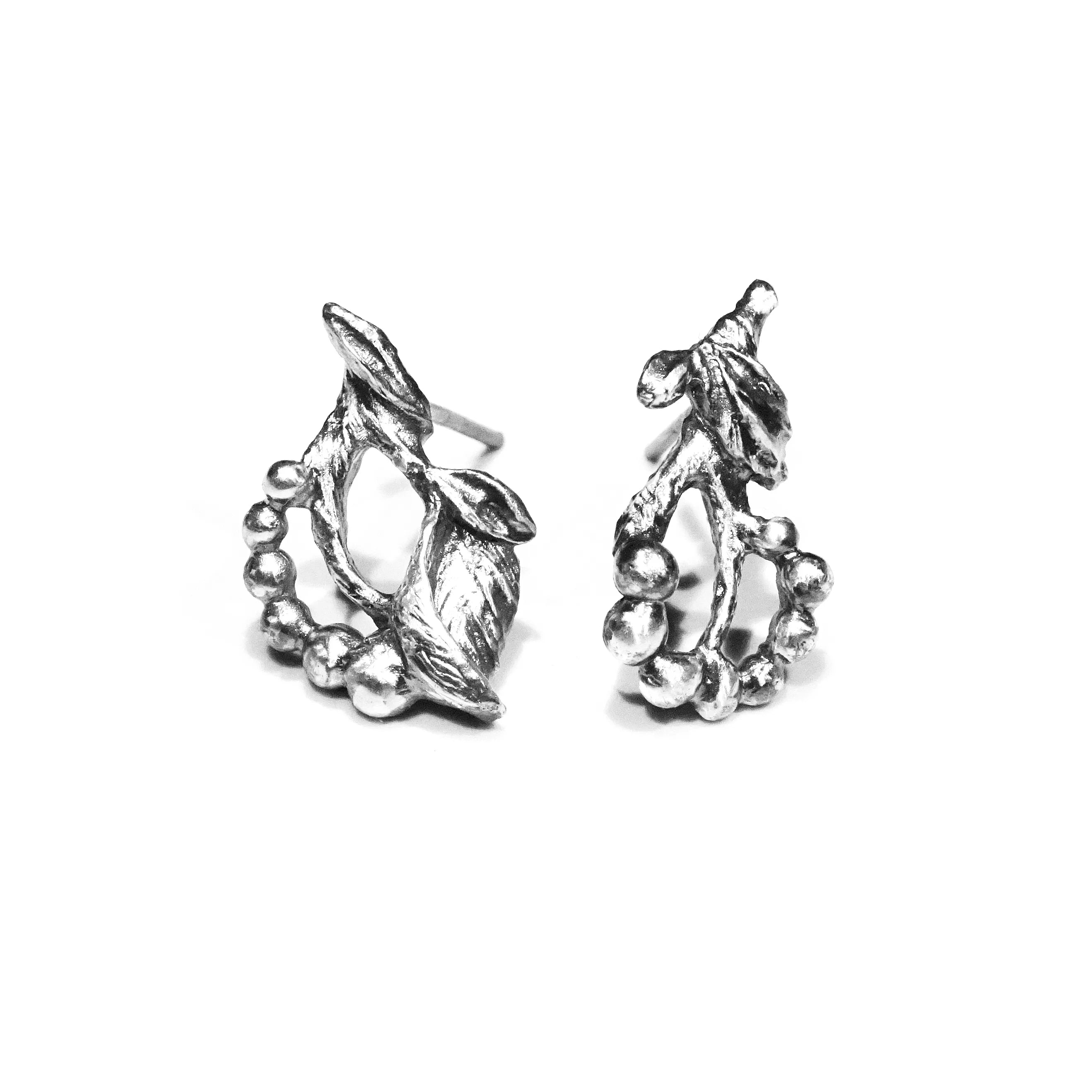Angel Flower Silver Stud Earrings