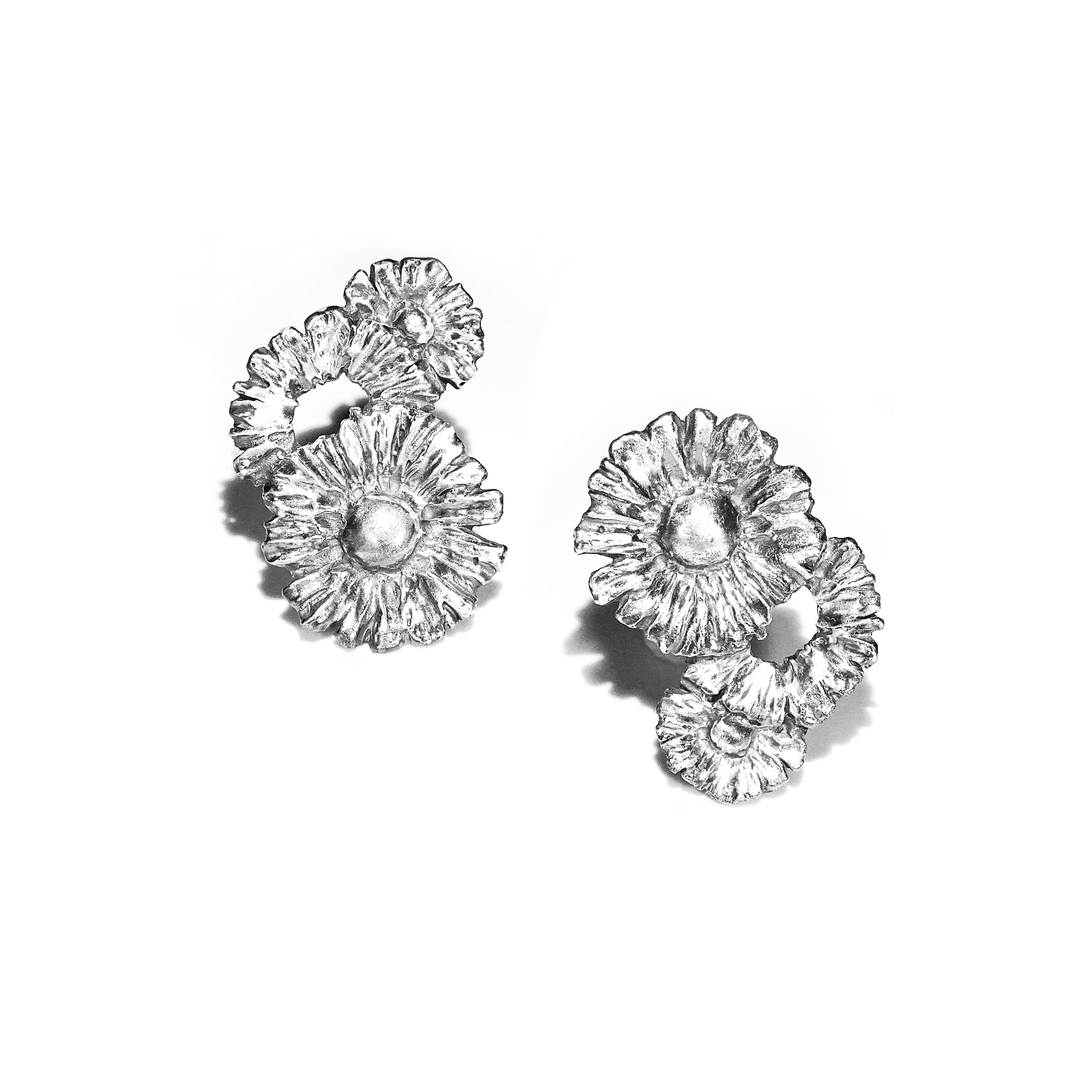 Sterling silver daisy earrings