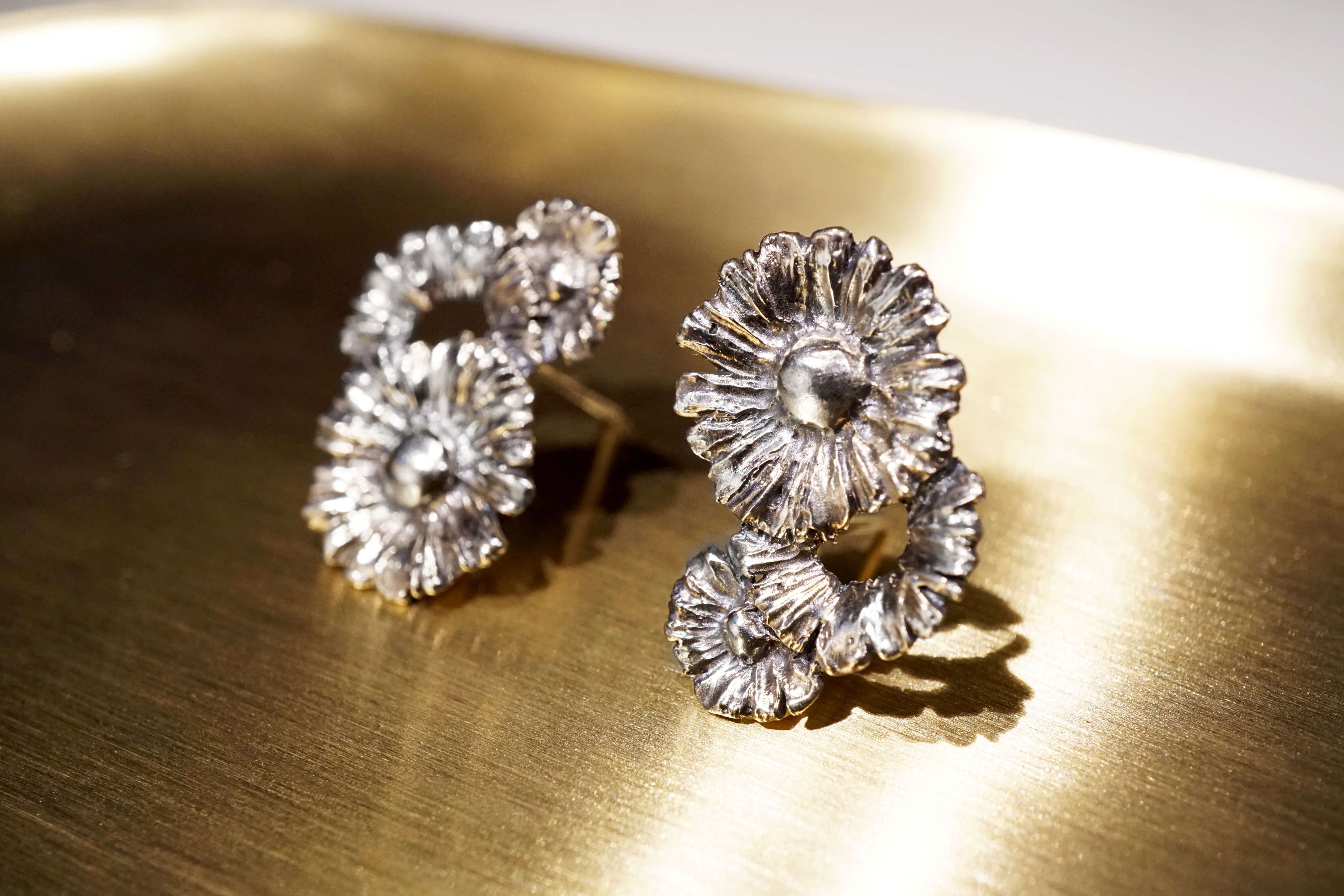 Sterling silver daisy earrings