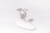Chia Jewelry gem stones rings design collection. One of a kind silver moonstone adjustable and resizable statement ring.
