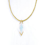 Chia Jewelry Guardian Fine Jewelry inspired by moon. Unique necklace with moonstone and  yellow gold.