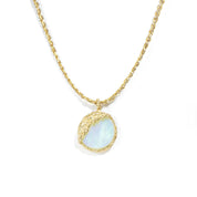 Luna 9kt Yellow Gold Moonstone Necklace | Round