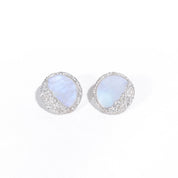 Luna Silver Moonstone Earrings | Round