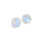 Luna Silver Moonstone Earrings | Round