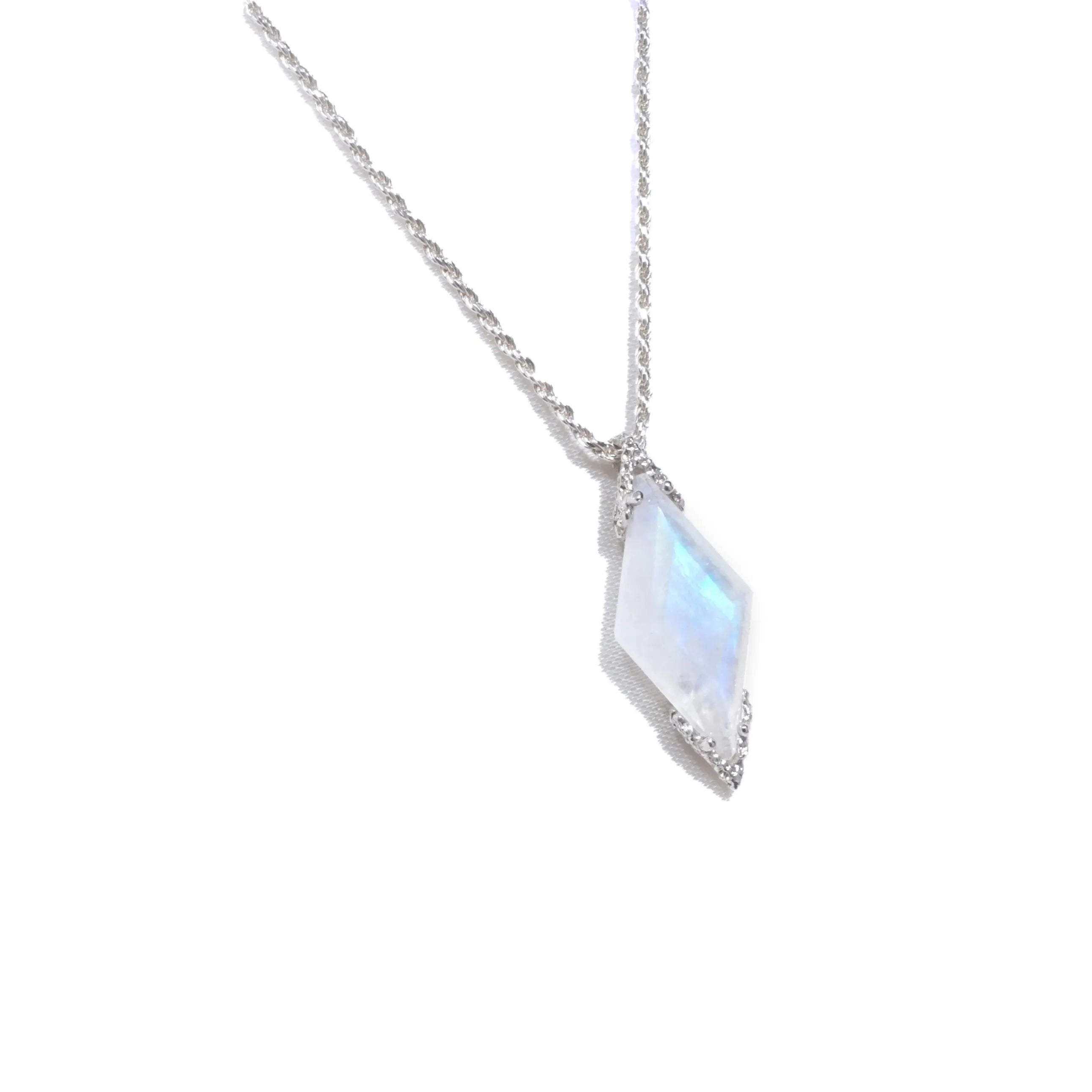 Luna Silver Moonstone Necklace | Rhombus