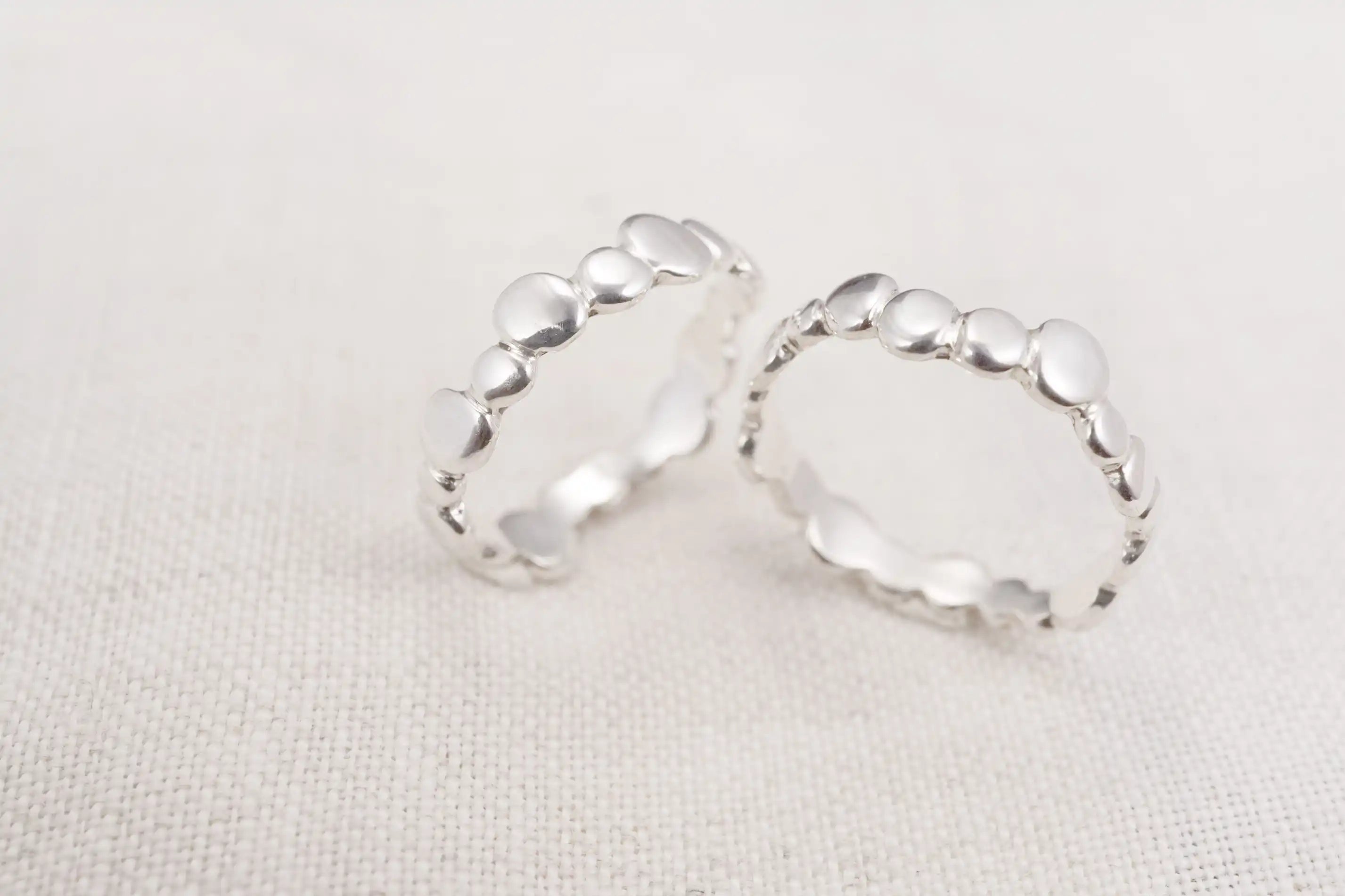 Silver Flat Pebble Ring