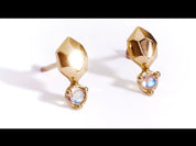 14kt Yellow Gold Moonstone Rock Earrings
